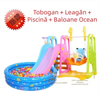 Trei în unu: tobogan interior pentru grădiniță și set cu leagăn pentru exterior, pentru uz casnic