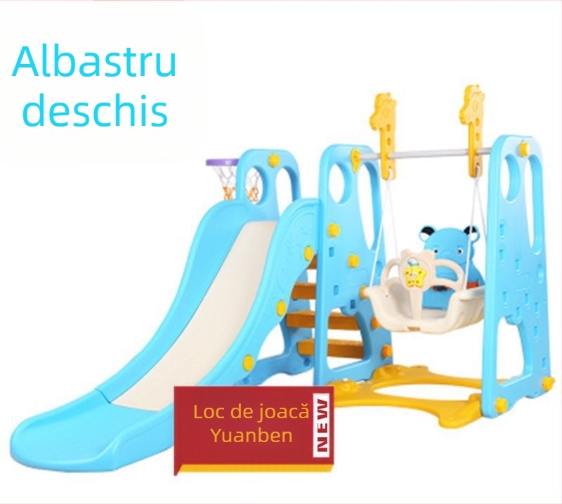 Trei în unu: tobogan interior pentru grădiniță și set cu leagăn pentru exterior, pentru uz casnic