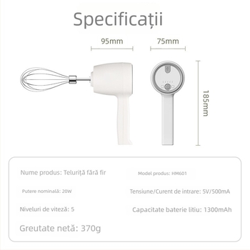 Bețișor de ouă fără fir, mixér electric reîncărcabil, pentru frișcă, din oțel inoxidabil 304, pentru bucătărie de casă