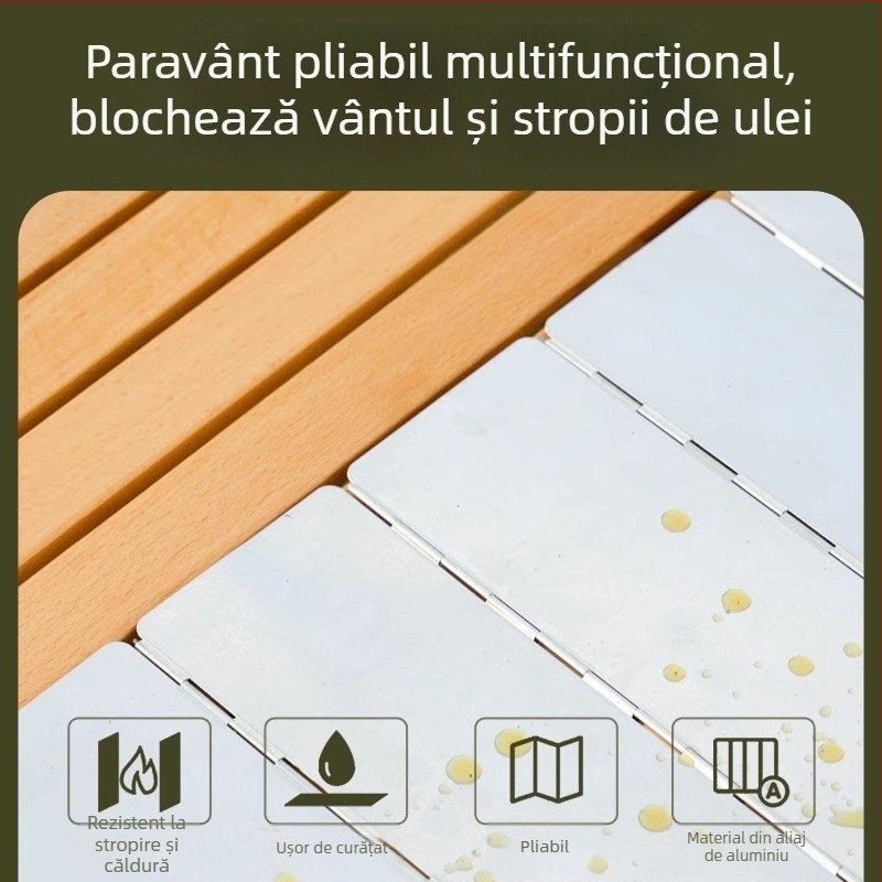 Scut de vânt pliabil pentru arzător canistră – din aliaj de aluminiu, pentru camping în aer liber