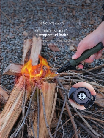 Aprindere de exterior cu protecție la vânt, portabilă, cu flacără reglabilă pentru camping, grătar și picnic
