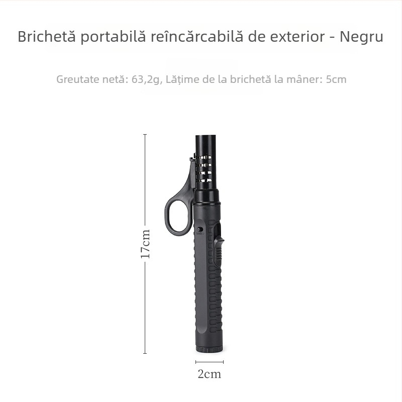 Aprindere de exterior cu protecție la vânt, portabilă, cu flacără reglabilă pentru camping, grătar și picnic