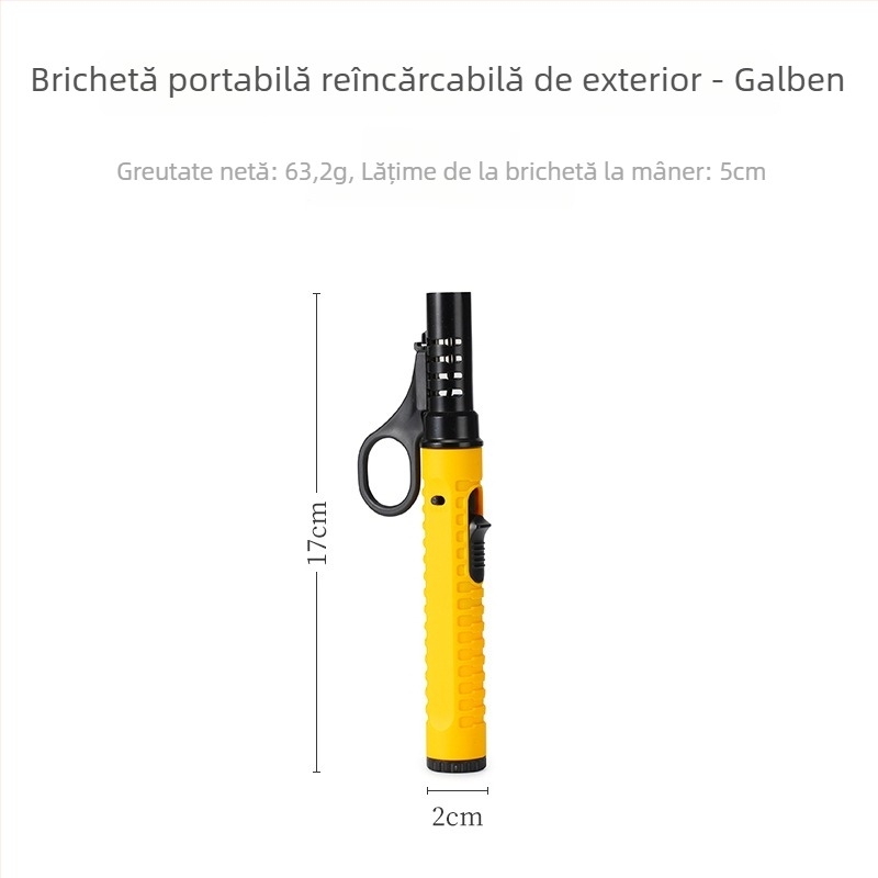 Aprindere de exterior cu protecție la vânt, portabilă, cu flacără reglabilă pentru camping, grătar și picnic