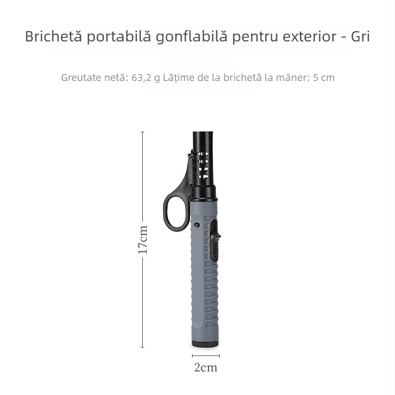 Aprindere de exterior cu protecție la vânt, portabilă, cu flacără reglabilă pentru camping, grătar și picnic