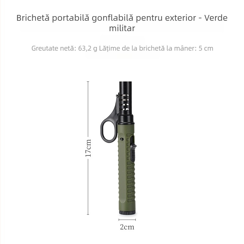 Aprindere de exterior cu protecție la vânt, portabilă, cu flacără reglabilă pentru camping, grătar și picnic