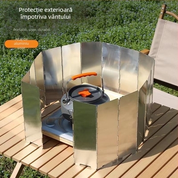 Ecran anti-vânt pentru aragaz cu gaz - protecție pentru camping