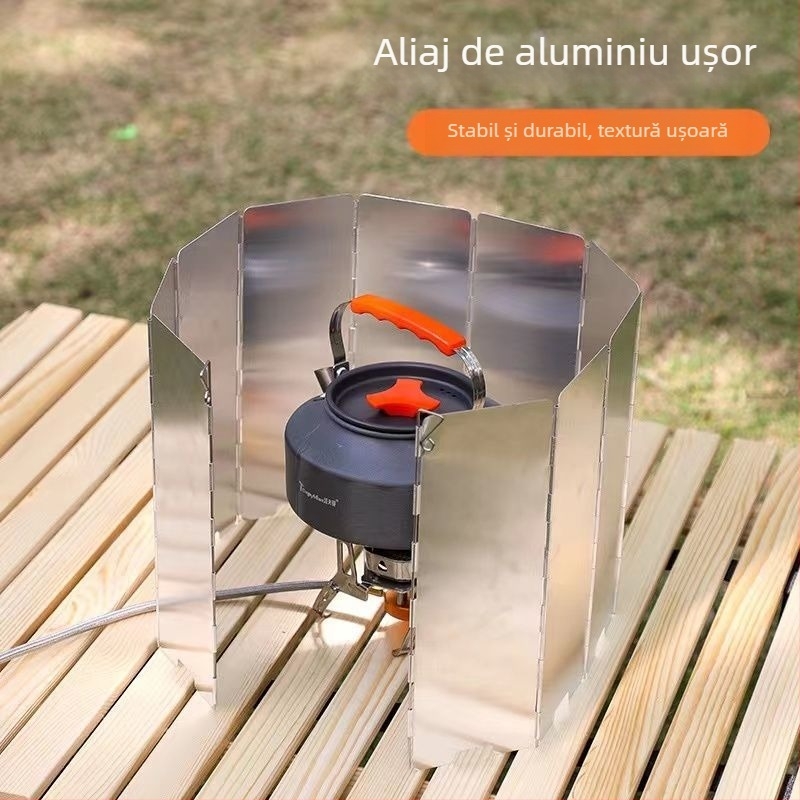 Ecran anti-vânt pentru aragaz cu gaz - protecție pentru camping