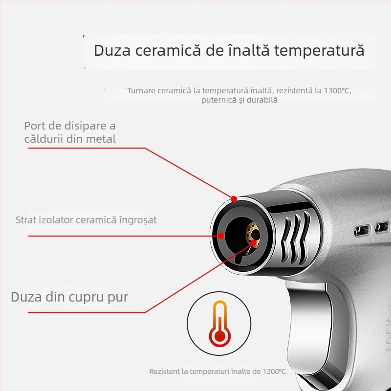 Torță portabilă cu gaz 601, rezistentă la vânt, flacără reglabilă, utilizare multiplă pentru sudură și grătar