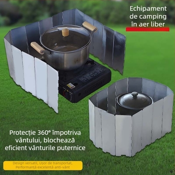 Ecran de protecție împotriva vântului pentru aragaz de camping
