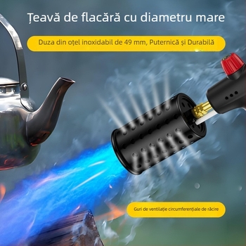 Torță externă de înaltă putere, cu cap de pulverizare tip casetă, pentru camping și grătare – manual, rezistent la vânt