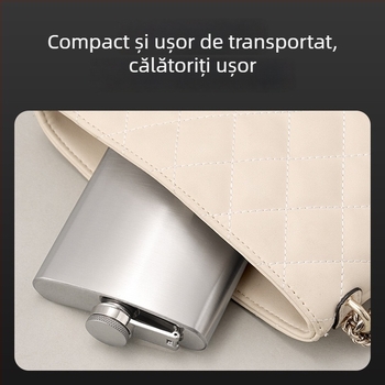 Flască din oțel inoxidabil, 1–10 oz, portabilă pentru exterior, finisaj natural