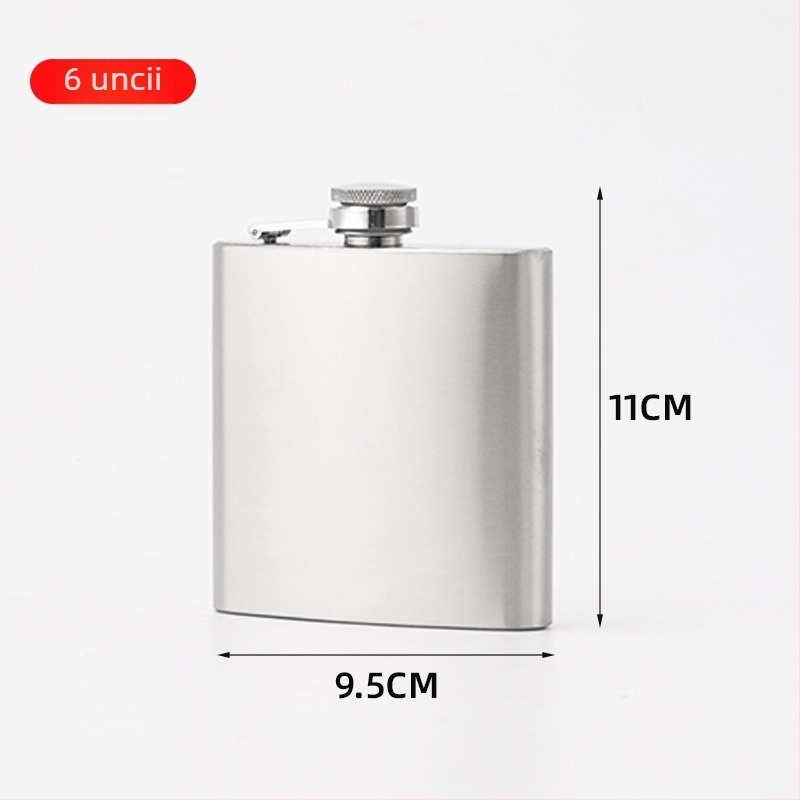 Flască din oțel inoxidabil, 1–10 oz, portabilă pentru exterior, finisaj natural