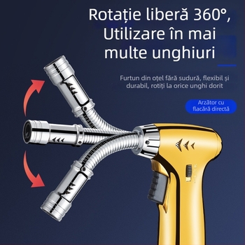 Brichetă metalică cu flacără albastră, rezistentă la vânt, pentru barbecue în aer liber și trabucuri