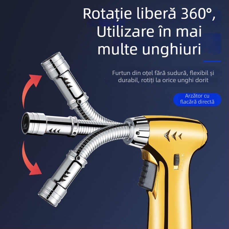Brichetă metalică cu flacără albastră, rezistentă la vânt, pentru barbecue în aer liber și trabucuri