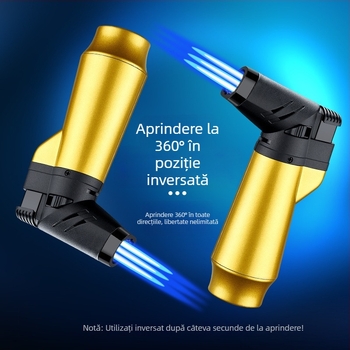 HB aprindător cu flacără albastră, torță, rezistent la vânt, pentru țigări, grătar și bucătărie în aer liber, compact și portabil