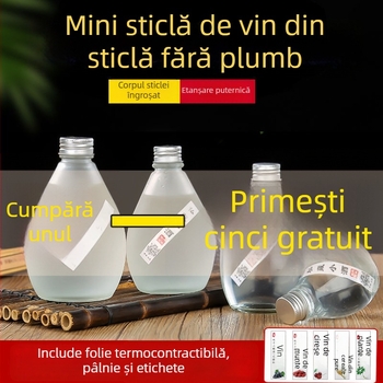 Sticluță de sticlă mică, sigilată, transparentă, cu finisaj mat, pentru vin din fructe, recipient premium pentru sănătate