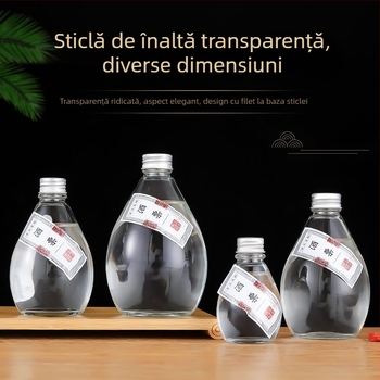 Sticluță de sticlă mică, sigilată, transparentă, cu finisaj mat, pentru vin din fructe, recipient premium pentru sănătate