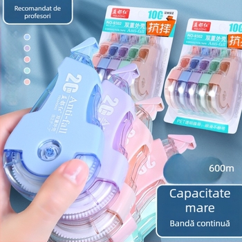 Bandă corectoare cu capac flip-top, pentru elevi, capacitate mare, pachet de cinci