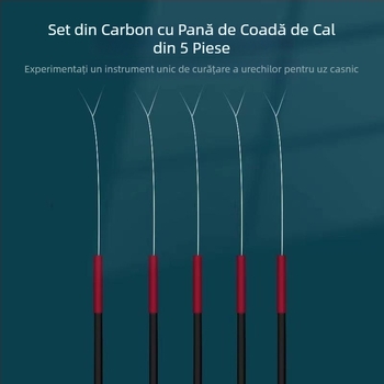 Set complet de instrumente pentru curățarea urechii, cu pene de gâscă și bețișoare de bumbac