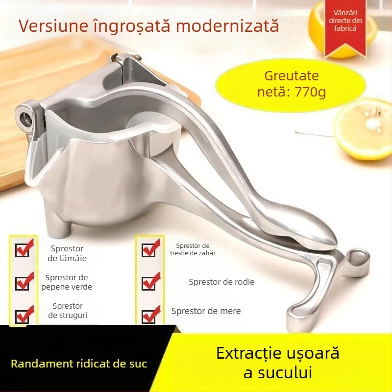Storcător de suc manual pentru uz casnic, storcător manual și multifuncțional pentru fructe, model portocaliu