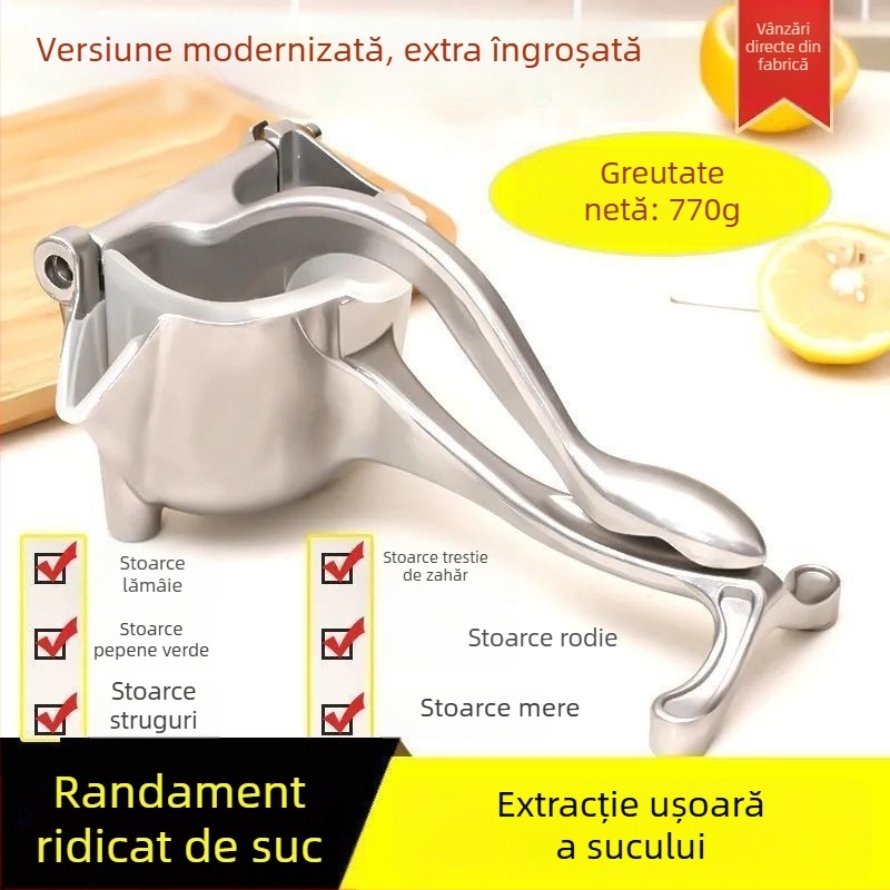 Storcător de suc manual pentru uz casnic, storcător manual și multifuncțional pentru fructe, model portocaliu