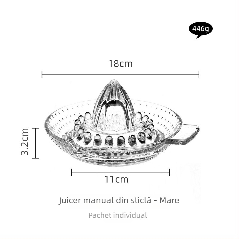 Storcător manual pentru lămâi și portocale, compact din sticlă, pentru uz casnic
