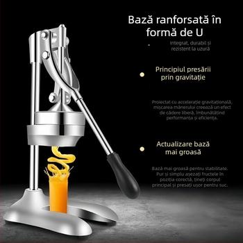 Stoarcere manuală din oțel inoxidabil, portabilă, capacitate mare, pentru sucuri de portocale și fructe, două moduri