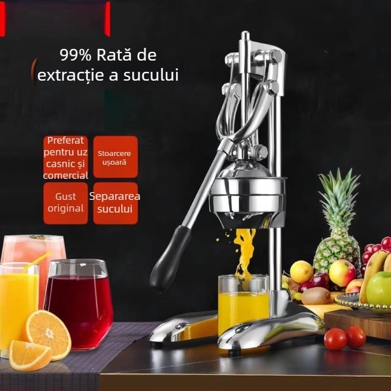 Stoarcere manuală din oțel inoxidabil, portabilă, capacitate mare, pentru sucuri de portocale și fructe, două moduri