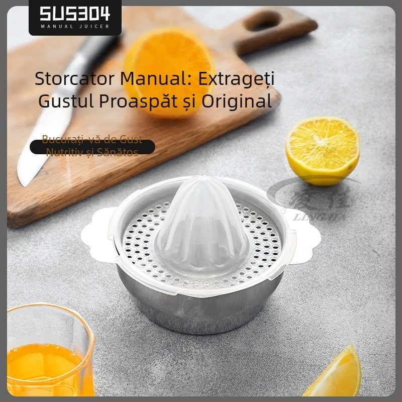 Storcător manual din oțel inoxidabil pentru lămâie și portocale, mini storcător portabil