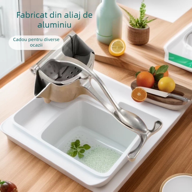 Storcător manual pentru fructe, compact pentru uz casnic, pentru lămâie și rodie, separator de suc, aliaj de aluminiu, multifuncțional
