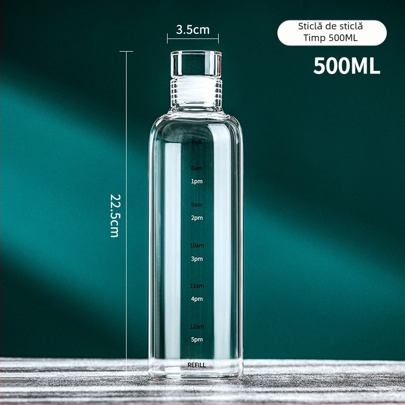 Sticlă de vin din sticlă borosilikat, capac etanș, recipient pentru infuzie cu ginseng, design minimalist, cu marcaje de măsurare.