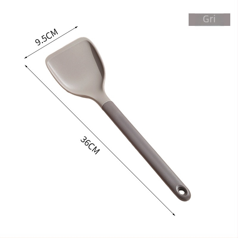 Spatulă de bucătărie din silicon alimentar, rezistentă la temperaturi înalte, nu zgârie oalele, compatibilă cu tigăile antiaderente