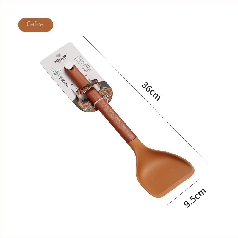 Spatulă de bucătărie din silicon alimentar, rezistentă la temperaturi înalte, nu zgârie oalele, compatibilă cu tigăile antiaderente