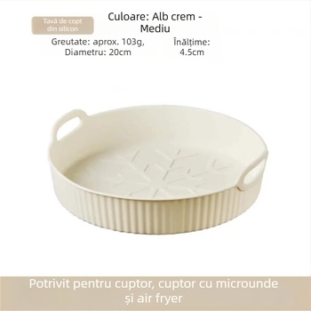 Tavă de copt din silicon, în formă de fulg de zăpadă, pentru uz casnic, rezistentă la temperaturi înalte, potrivită pentru friteuză cu aer și cuptor cu microunde