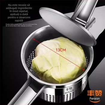 Juicer manual din oțel inoxidabil 316 pentru umplerea legumelor și stoarcerea apei