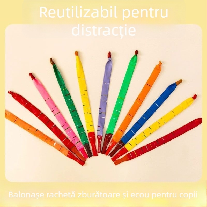 Balon rachetă – jucărie pentru copii care zboară și strigă, balon lung