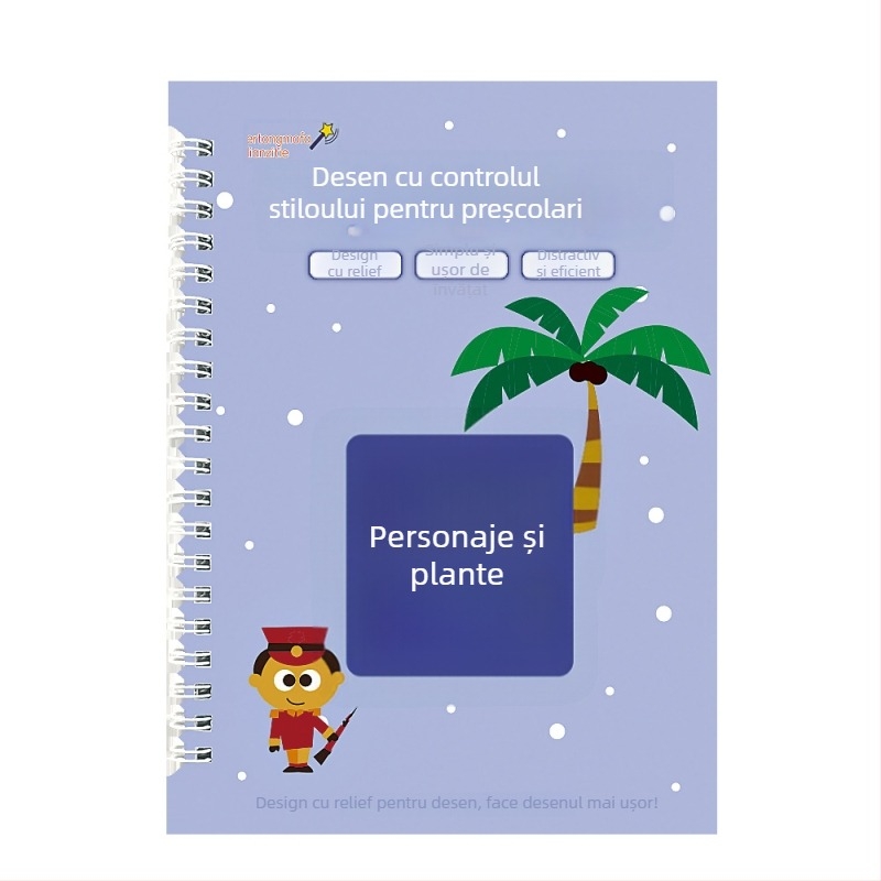 Carte de desen pentru copii cu caneluri pentru antrenarea prinderii creionului — exerciții de desen pentru 3–8 ani