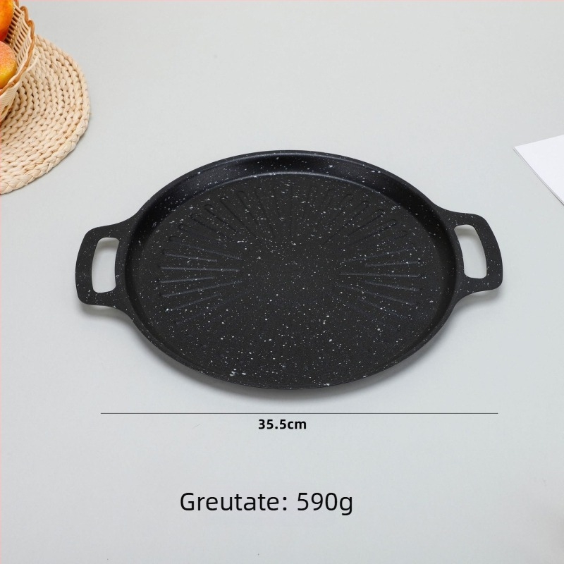 Tigaie grill cu piatră Maifan pentru camping în aer liber, antiaderent, fund plat din fontă, potrivit pentru plite cu inducție, portabil
