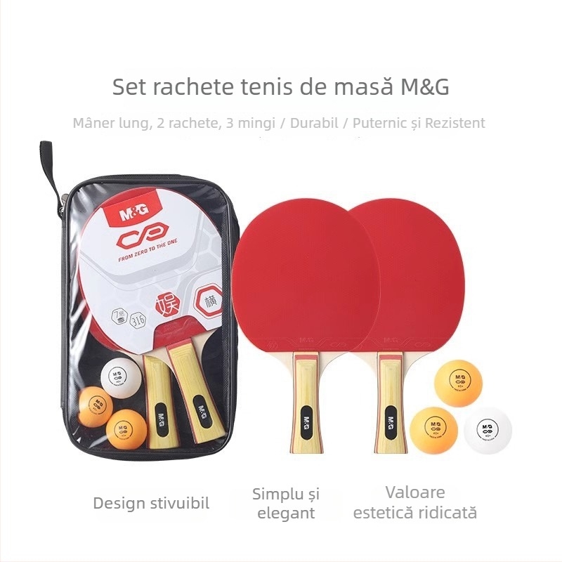Set de tenis de masă Morning Light pentru copii și adulți cu două prinderi AST09316