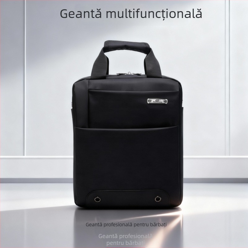 Geantă de umăr pentru afaceri, bărbați, cu capacitate mare, ușoară, lux discret