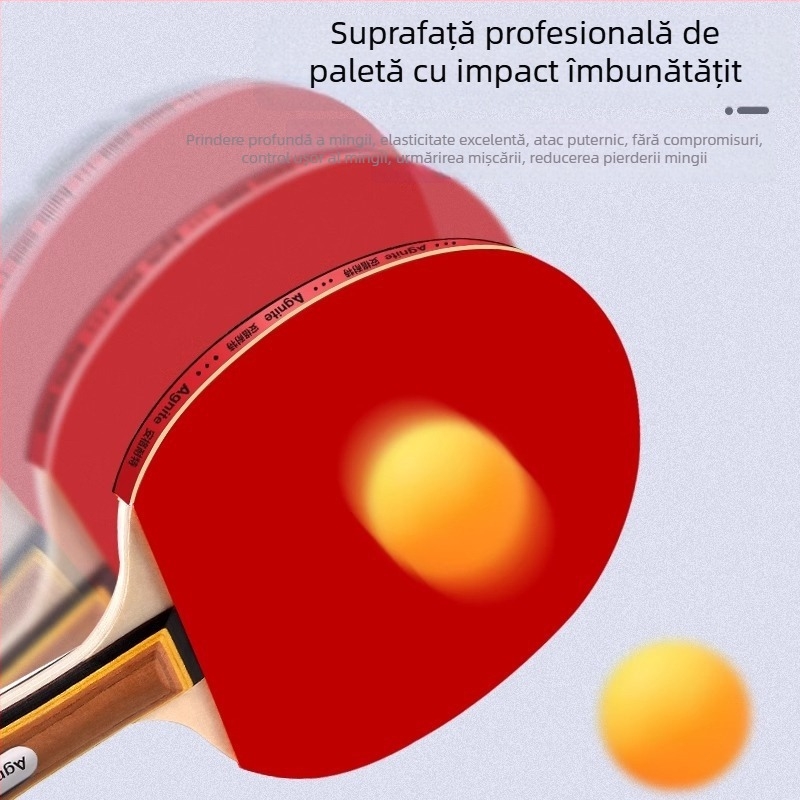 Set de tenis de masă Deli – două rachete pentru elevi de școala primară, antrenament pentru începători, nivel profesional, rachete din lemn masiv cu trei stele