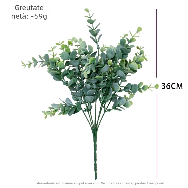 Buchet artificial cu eucalipt de șapte ramuri pentru decor interior