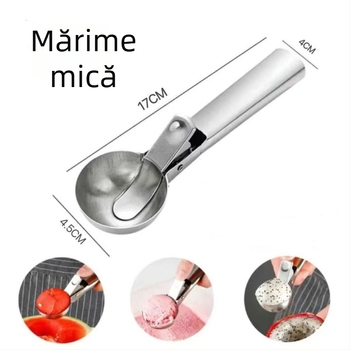Lingură din oțel inoxidabil pentru înghețată și instrument de formare a bilelor din fructe