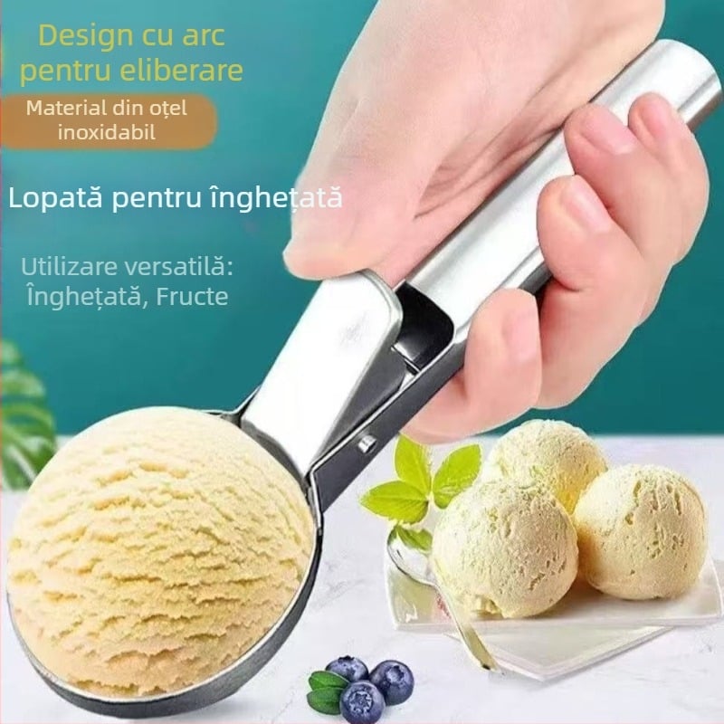 Lingură din oțel inoxidabil pentru înghețată și instrument de formare a bilelor din fructe