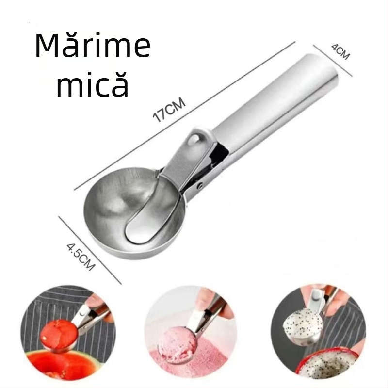 Lingură din oțel inoxidabil pentru înghețată și instrument de formare a bilelor din fructe