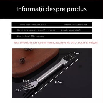 Tăietor de pepene din oțel inoxidabil 304 – furculiță multifuncțională pentru tăierea în cuburi și felii