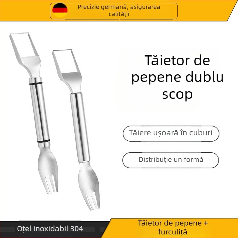 Cuțit din oțel inoxidabil, dual pentru pepene și divizor de fructe