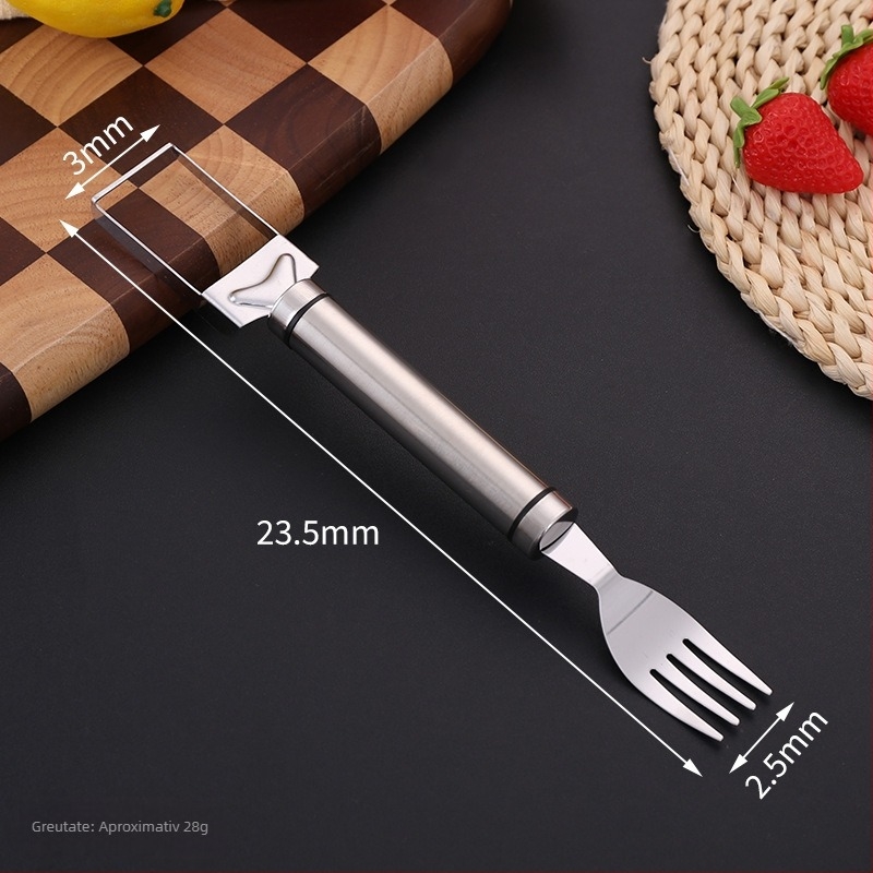 Tăietor din oțel inoxidabil cu două capete pentru pepene și divizor de fructe — instrument multifuncțional pentru tăiere cuburi