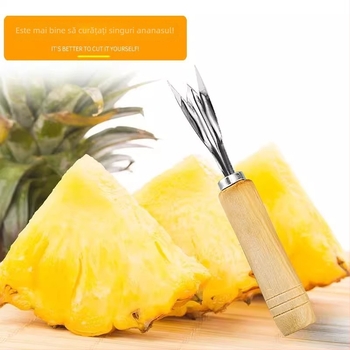 Decojitor de ananas din oțel inoxidabil, antiderapant, ustensilă de bucătărie multifuncțională pentru fructe cu cap dublu