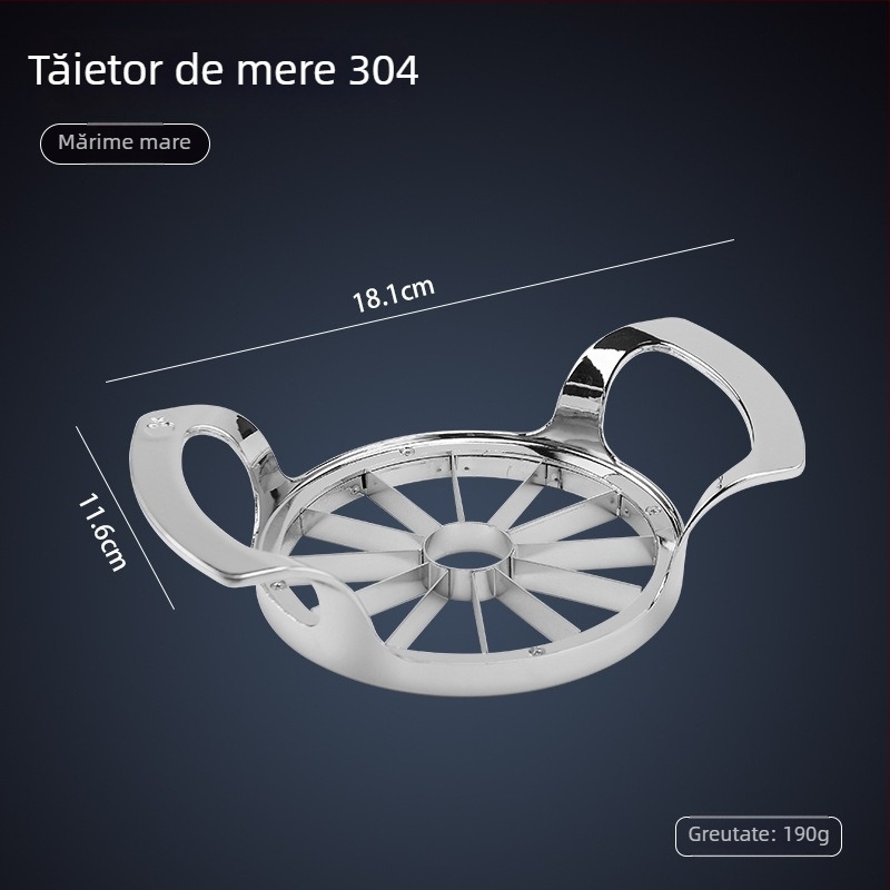 Tăietor de fructe din oțel inoxidabil, multifuncțional, cu eliminator de cotor, pentru mere și pepene